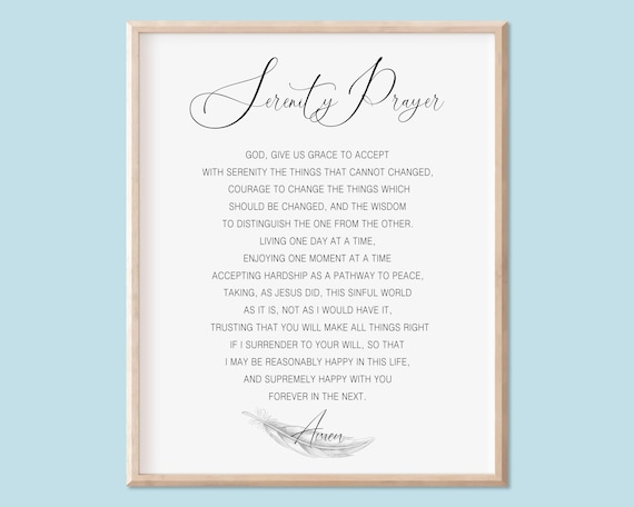 Serenity Prayer Full Version Printable