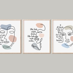 Carl Jung Quote, 3 Panel Wall Set, Mental Health, Therapy Decor, Counselling, Psychology Quote