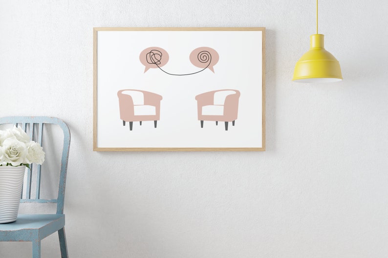 Therapy Counselor Office Wall Art Talking Helps Mental Etsy