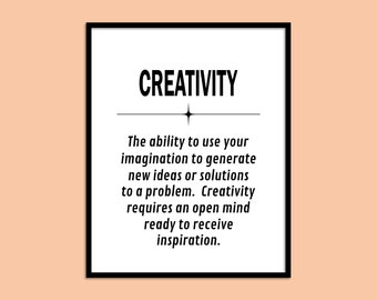 Creativity Office Wall Art, Printable Wall Art, Office Decor, Business Wall Art, Motivational Quote, Office Poster