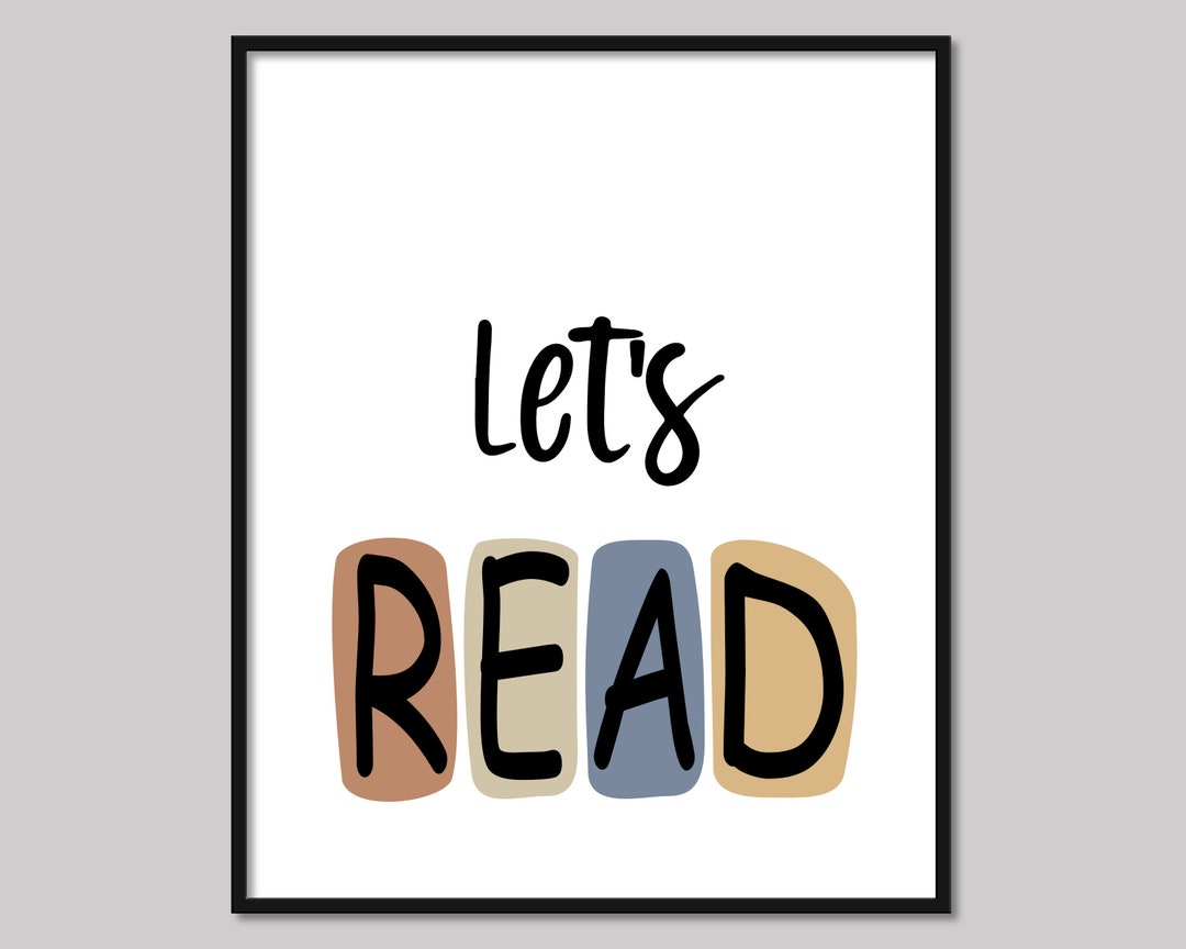 Let's Read Digital Poster, Classroom Poster, Home School Poster, Kid's
