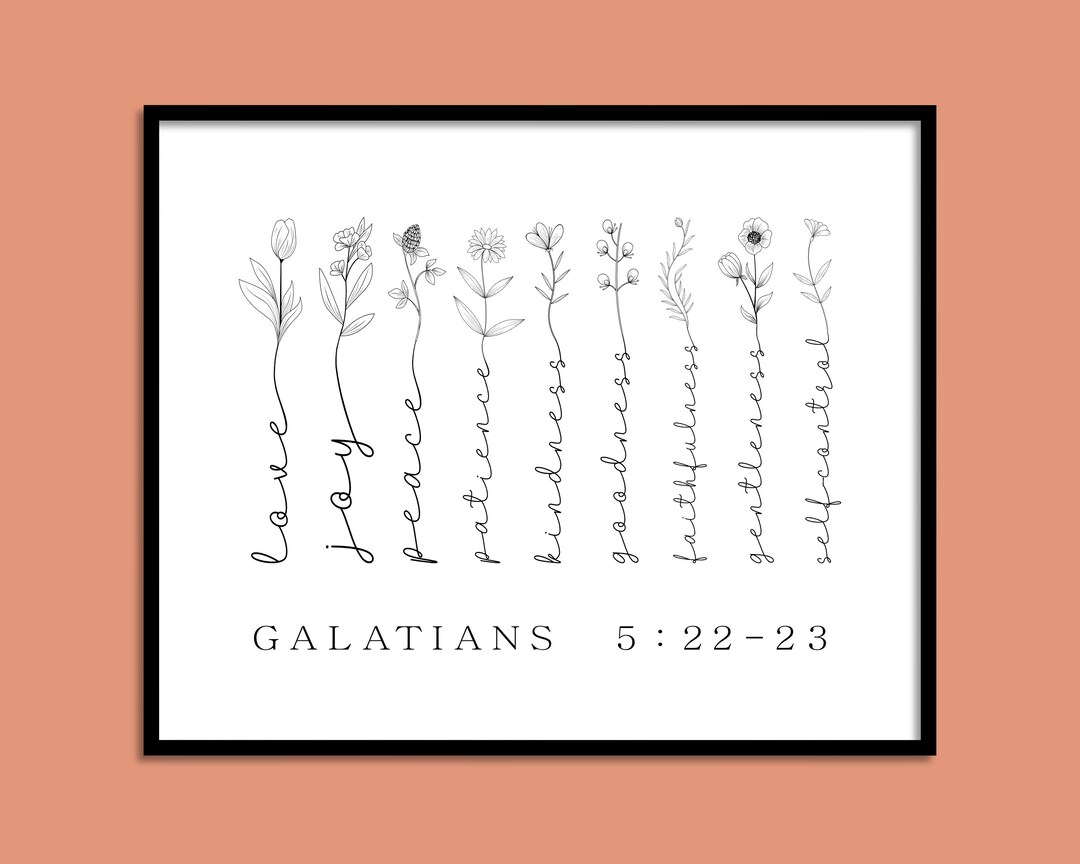Fruit of the Spirit Galatians 5:22-23 Wall Art, Bible Verse Wall Art ...
