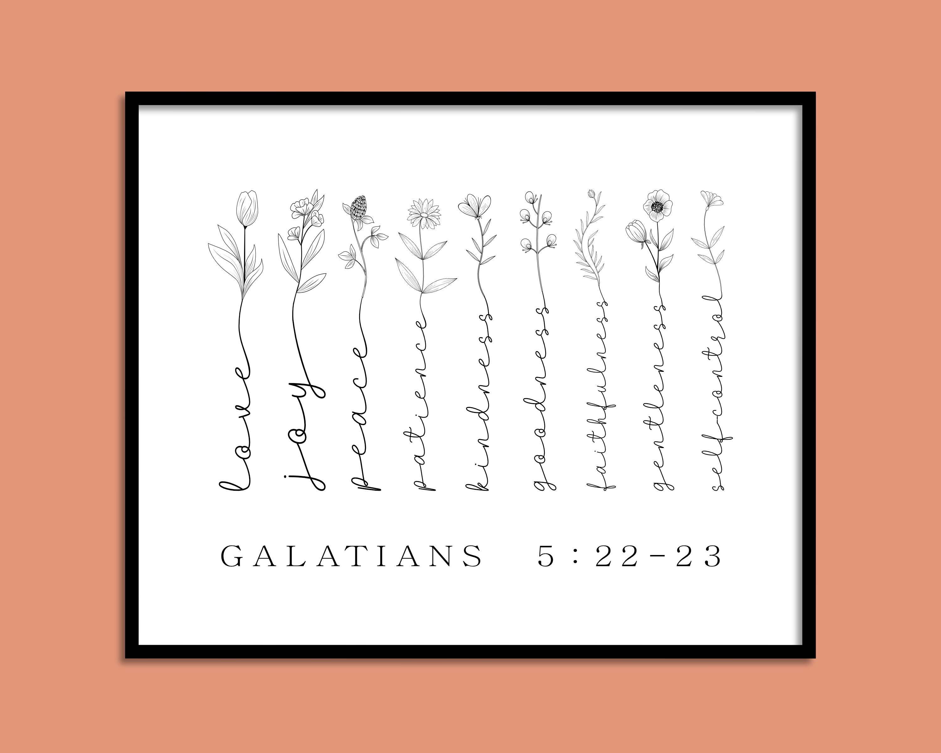 Fruit of the Spirit Galatians 5:22-23 Wall Art, Bible Verse Wall Art ...