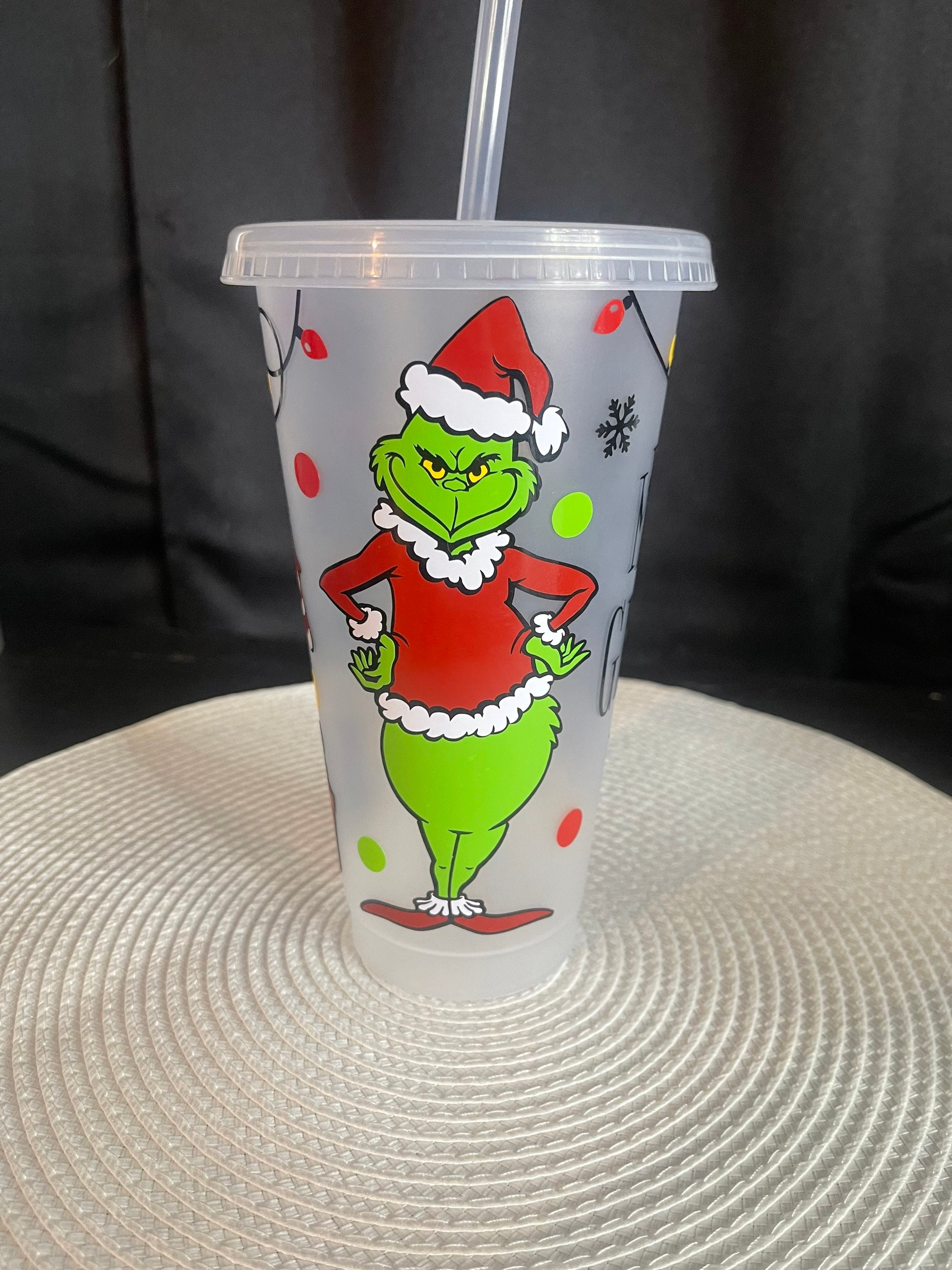 Holiday Grinch Inspired Cold Cup 24oz Non-branded christmas You're a Mean  One Green Guy 