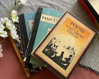 Circa 1930s | Four Illustrated Poetry Books for Children | Vintage Book Set