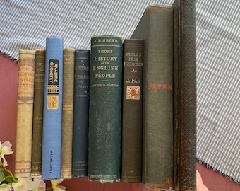 Assorted Vintage Textbooks | Books by Topic | Vintage Decor Books