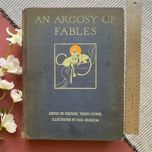 An Argosy of Fables | Vintage Decor Book | color illustrations