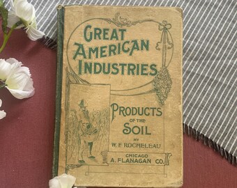 1902 Impression | Grandes industries américaines : le produit du sol | Livre déco vintage