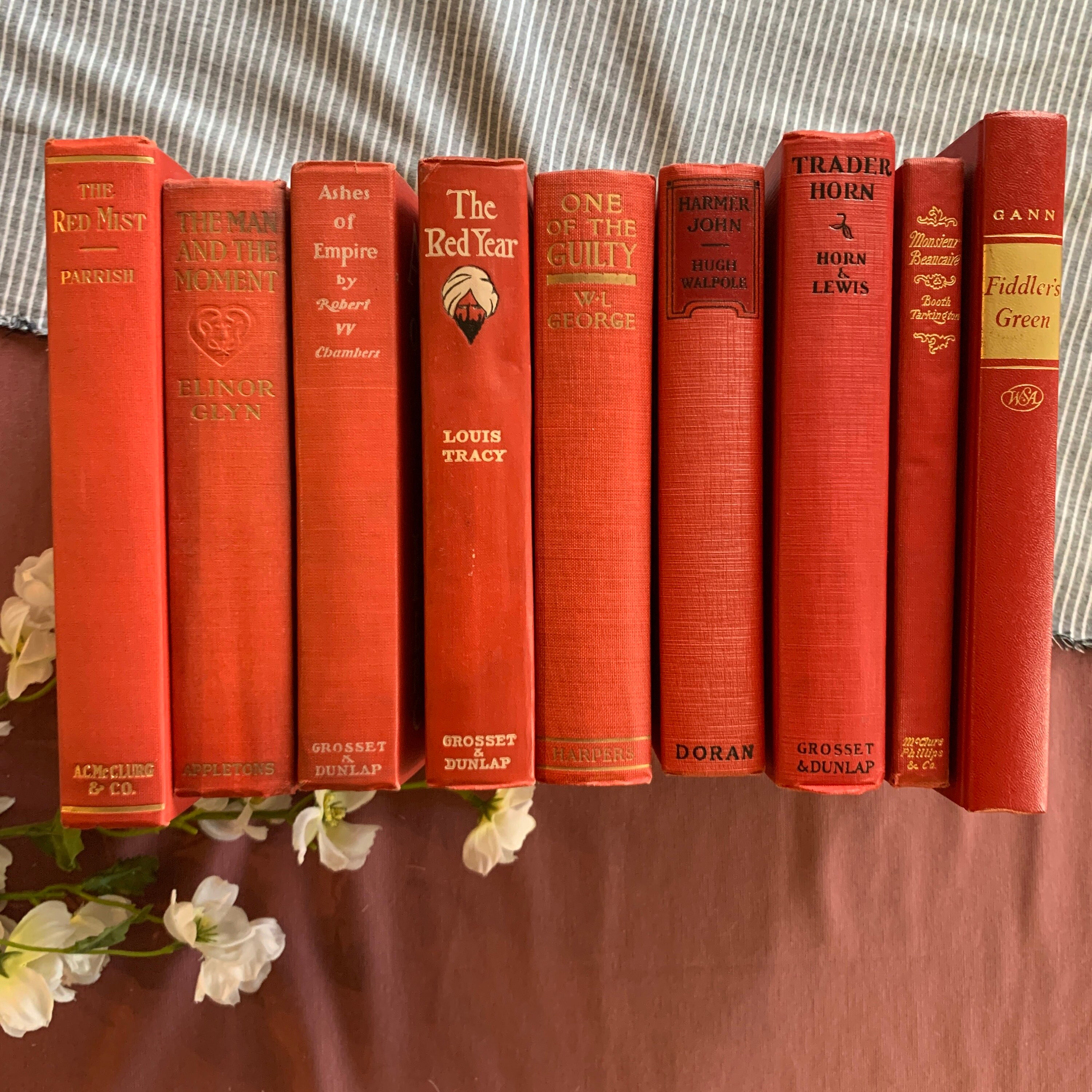 Shades of Bright Red Books by Color Vintage Decor Books Etsy