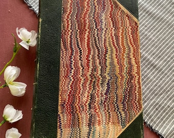 1868 Druck | Erinnerungen an ein arbeitsreiches Leben | Vintage Lederbuch