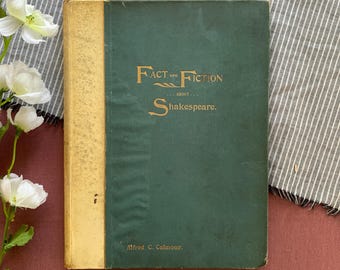 Etwa 1890er Jahre | Fakt und Fiktion Über Shakespeare | Vintage Decor Buch