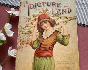 Wydanie z 1889 r. | W krainie obrazków dla naszych maluchów | Książka dla dzieci w stylu vintage