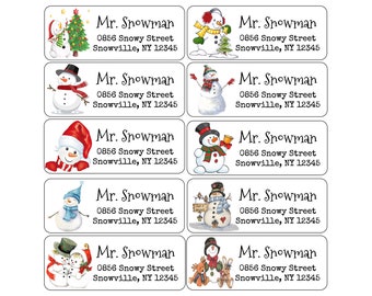 A12 Snowman Address Labels Snowman Envelope Seal Christmas - Etsy