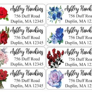 Return Address Labels | Roses | Custom Address Labels | Personalized Address Labels | 60 address stickers | Custom Labels |