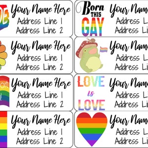 Pride Adressaufkleber | LGBTQ+ | Adressetiketten | Personalisierte Adressetiketten | 60 Adressaufkleber | Individuelle Etiketten | Aufkleber