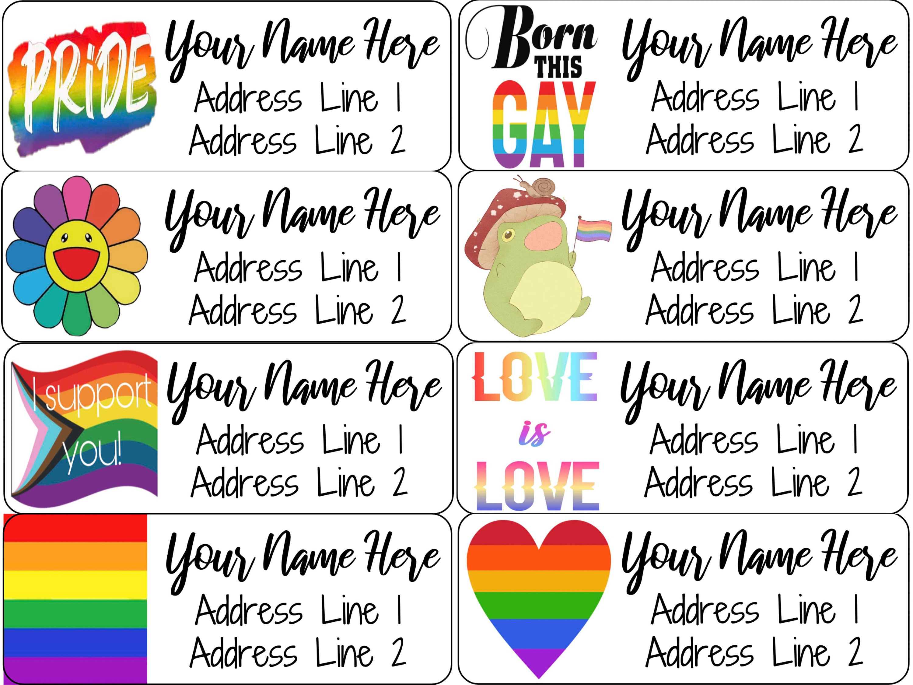 LGBTQ Gay Pride Stickers LGBT GLBT Queer Vinyl Labels 3.75 x 5 inches  Wholesale