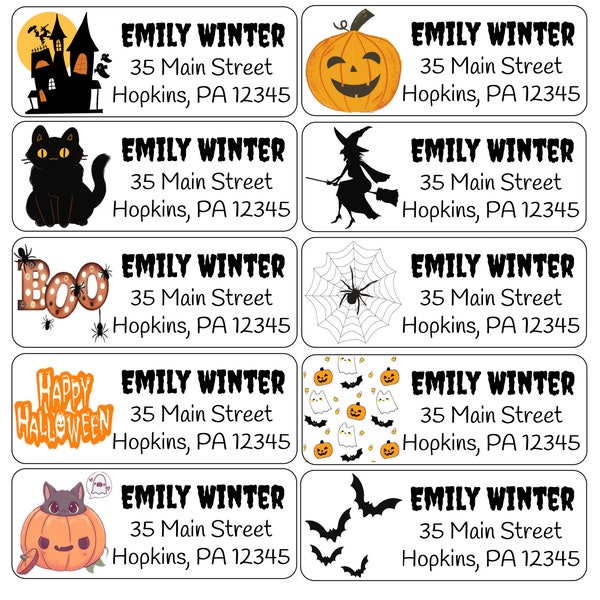 Halloween Return Address Labels | Custom Address Labels | Personalized Address Labels | 60 address stickers | Custom Labels |