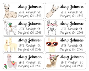 Return Address Labels | Llamas | Custom Address Labels | Personalized Address Labels | 60 address stickers | Custom Labels |