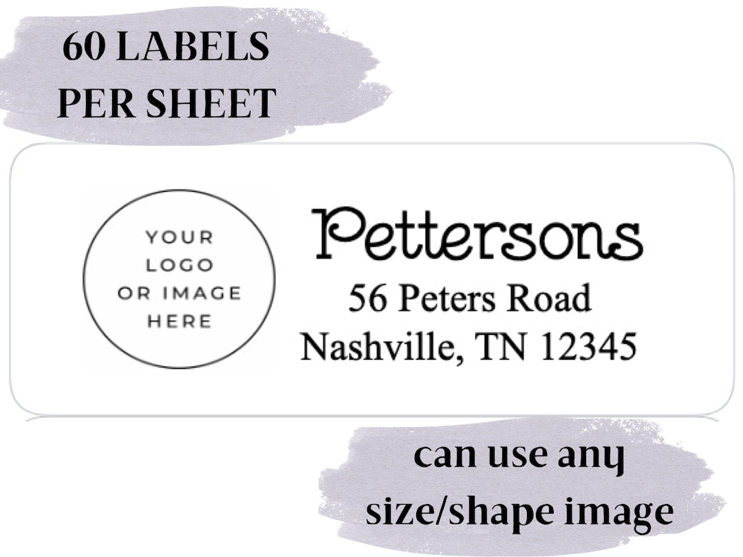 Return Address Labels Logo Custom Address Labels Personalized Address Labels 60 Address Stickers