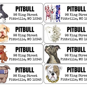 Return Address Labels | Pitbull | Dogs | Custom Address Labels | Personalized Address Labels | 60 address stickers | Custom Labels |