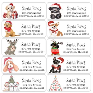 Adresstickers honden kerst | Honden | Aangepaste adreslabels | Gepersonaliseerde adresetiketten | 60 adresstickers | Aangepaste labels |