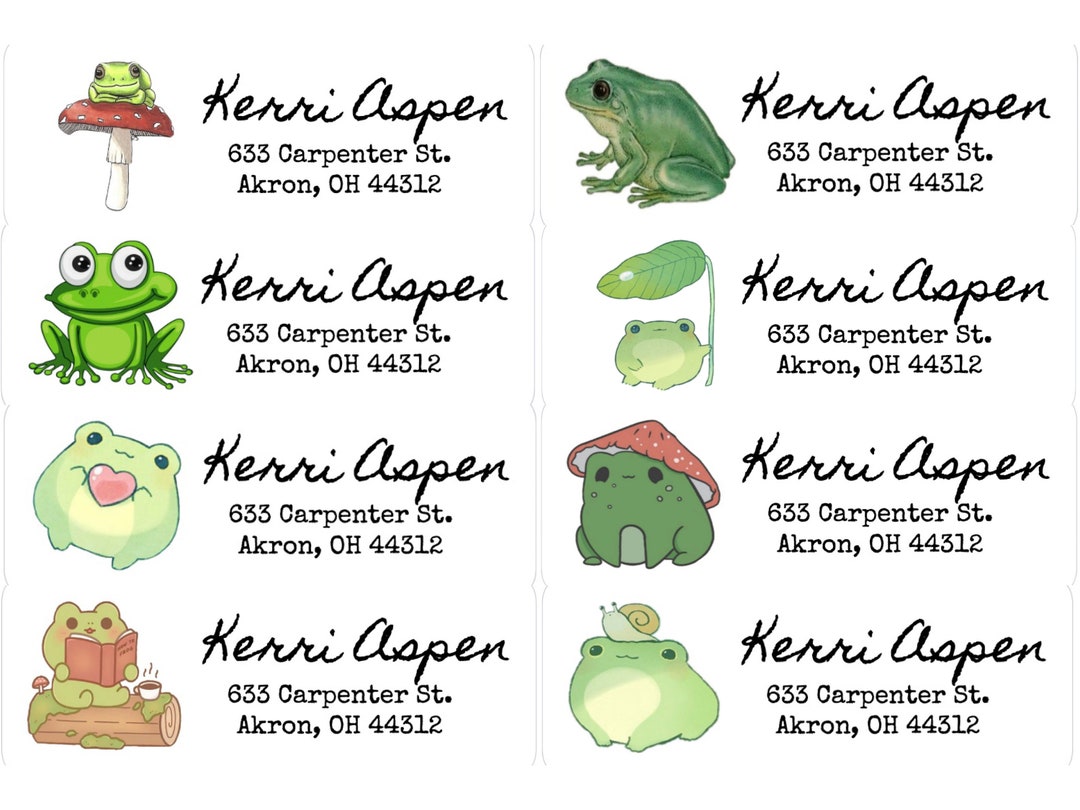 Return Address Labels Frogs Custom Address Labels Etsy