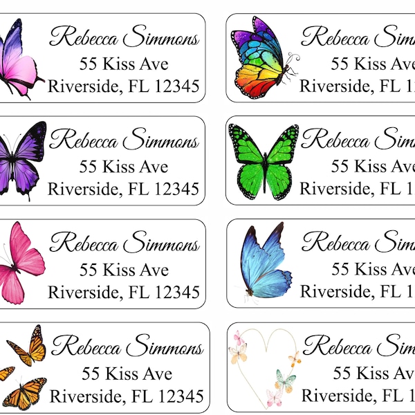 Return Address Labels | Butterfly | Butterflies| Custom Address Labels | Personalized Address Labels | 60 address stickers | Custom Labels |