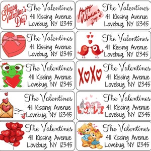 Valentines Day Return Address Labels | Custom Address Labels | Personalized Address Labels | 60 address stickers | Custom Labels |