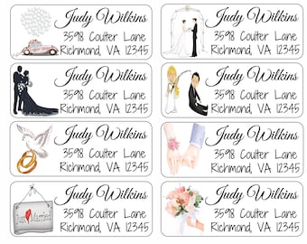 Wedding Return Address Labels | Just Married | Custom Address Labels | Personalized Address Labels | 60 address stickers | Custom Labels |