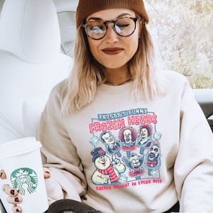 Horror Christmas Sweatshirt, Merry Creepmas, Creepy Christmas Crewneck, Horror Fan Gift, Spooky Christmas Sweatshirt, Scary Clowns,