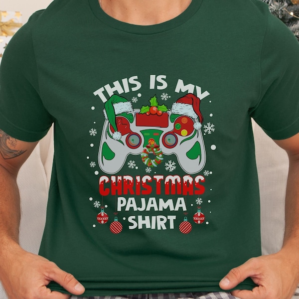 Christmas Gamer T Shirt, Gamer Christmas Pajama Shirt, Gaming Sleep Shirt, Xmas Pajamas Husband Son Daughter, Video Game Lover, Girl Gamer