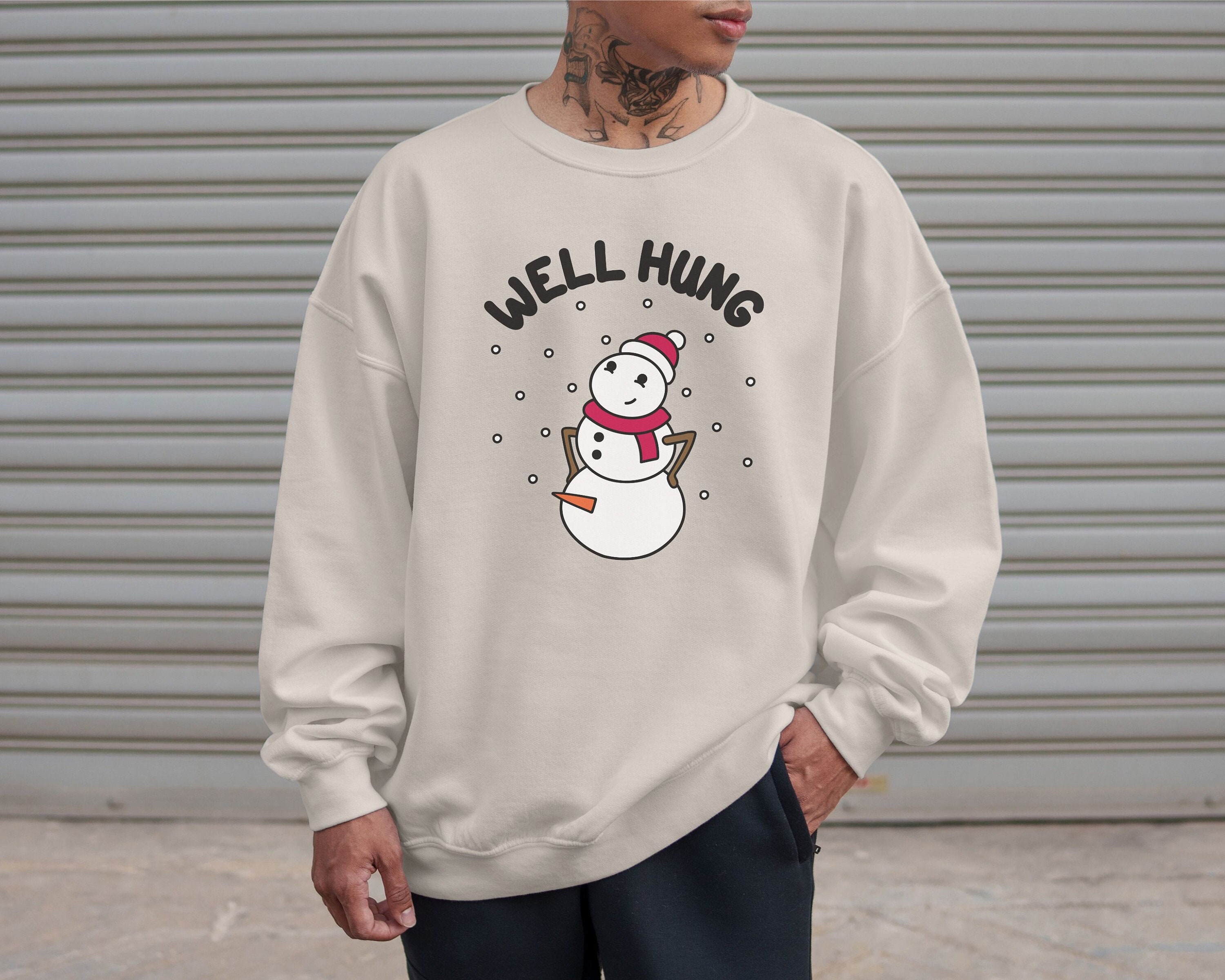 Dirty Christmas Sweater Well Hung Inappropriate Christmas Sweatshirt Naughty Adult Humor Christmas Crewneck Men Women Xmas Etsy Canada