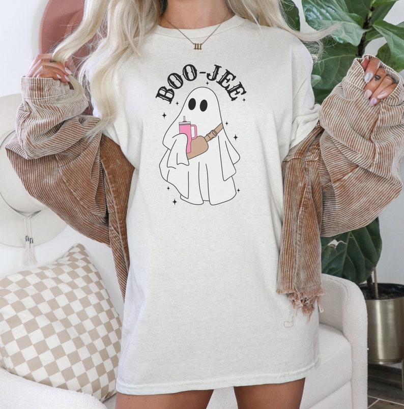 Boo-Jee Ghost Shirt Stanley 40 oz T Shirt Trendy Halloween Natural