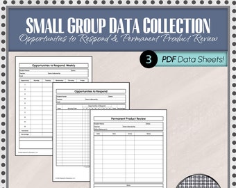 Small Group Data Collection Sheets