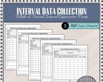 Whole and Partial Interval Behavior Observation Data Collection Sheets