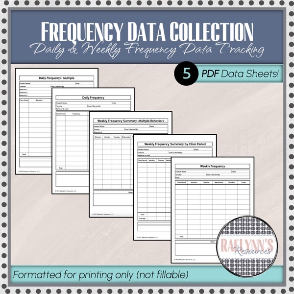Frequency Data Collection Sheets