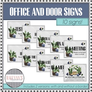 Cartelli per l'ufficio psichiatrico scolastico: Riservatezza e Non disturbare (PDF) - Tema Piante da appartamento