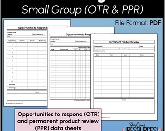 Small Group Behavior Data Collection Sheets PDFs Printable Digital Forms OTR PPR