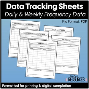 Feuilles de collecte de données d'observation de comportement fréquentiel au format PDF imprimable