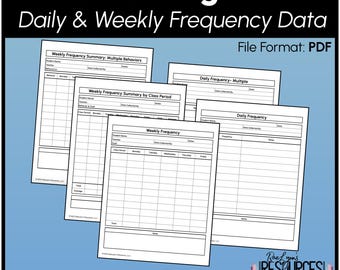 Frequency Behavior Observation Data Collection Sheets PDF Printable Digital Form
