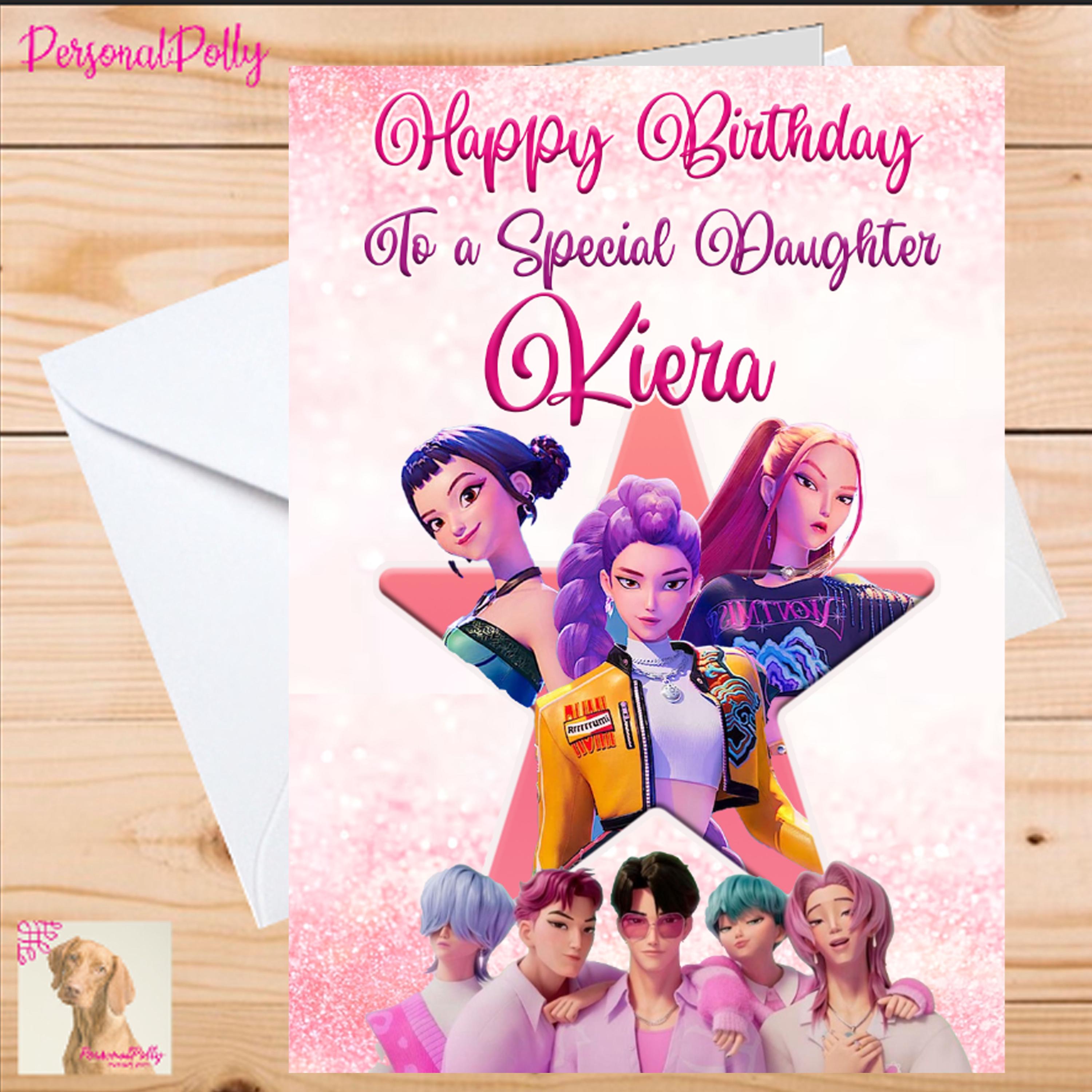 Personalised Kpop Card Birthday Demon Hunters Huntrix - Etsy