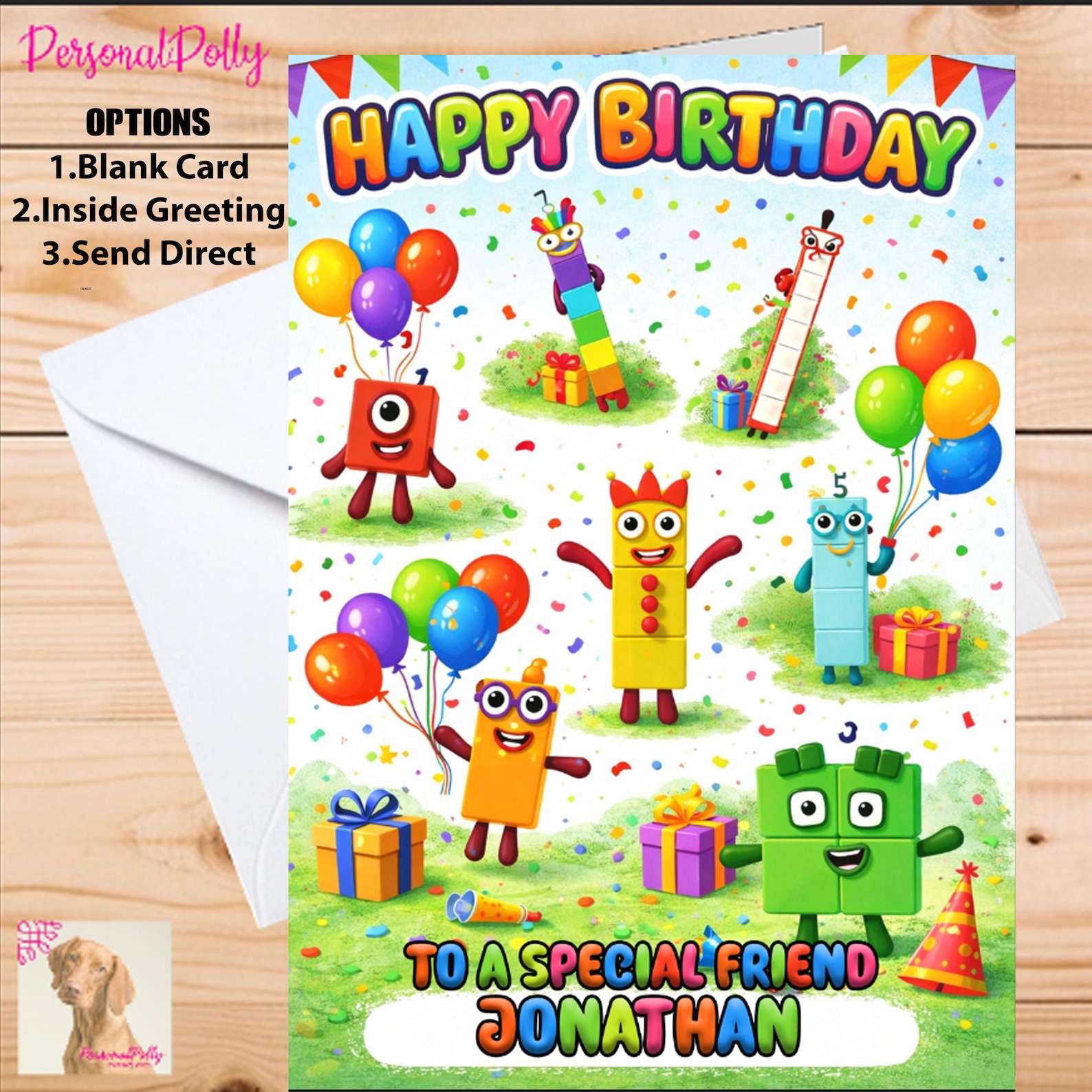Happy Number Block Personalised Numberblocks Card Birthday Christmas Number Blocks ...