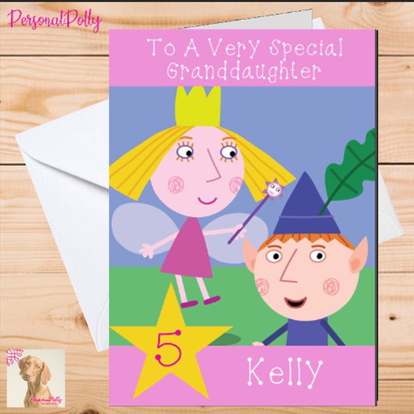 Personalised Ben and Holly Card Birthday Christmas Unofficial Nanny Plum Fairy