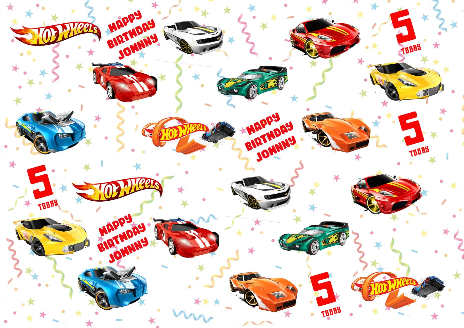 Personalised Hotwheels Birthday Gift Wrap Large Sheet Wrapping Paper — free download