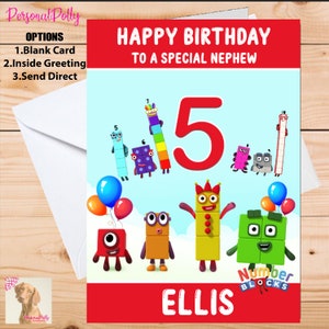 Personalised Numberblocks Card Birthday Christmas Number Blocks Counting Any Greeting