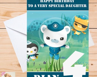 Personalised Octonauts Card Birthday Christmas Unofficial Kwazii Tweak Dashi Sea