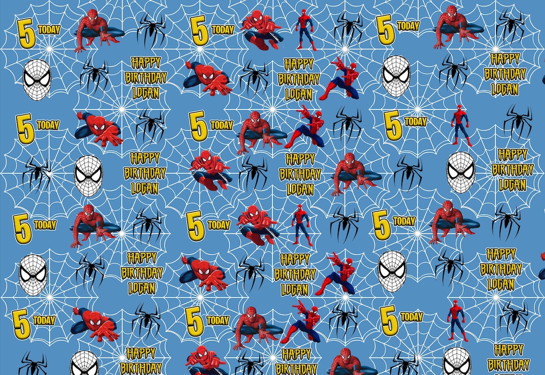 Personalised Spiderman Birthday Gift Wrap Large Sheet Wrapping Paper