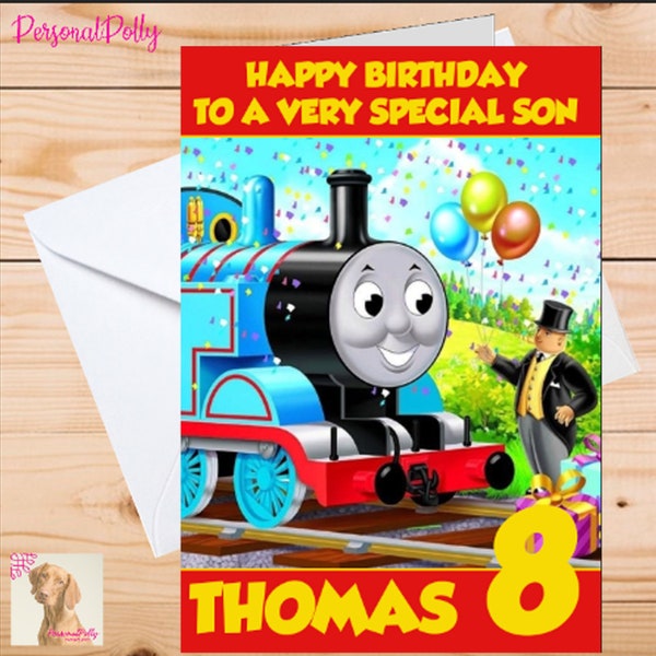 Personalised Thomas The Tank Card Birthday Christmas Unofficial Engine Percy