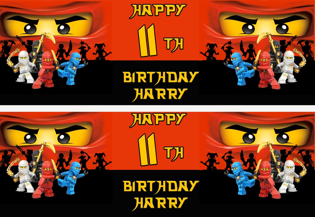 Personalised Ninjago Birthday Banner Paper Wall Art Large - Etsy