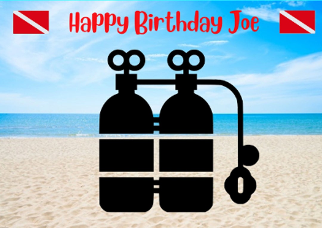 Personalised Scuba Diving Card Birthday Christmas Reef Ocean Sea Tank ...